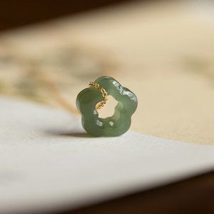 Natural Green Jade Lucky Pendant Healing Reiki Women Minimalist Necklace Choker